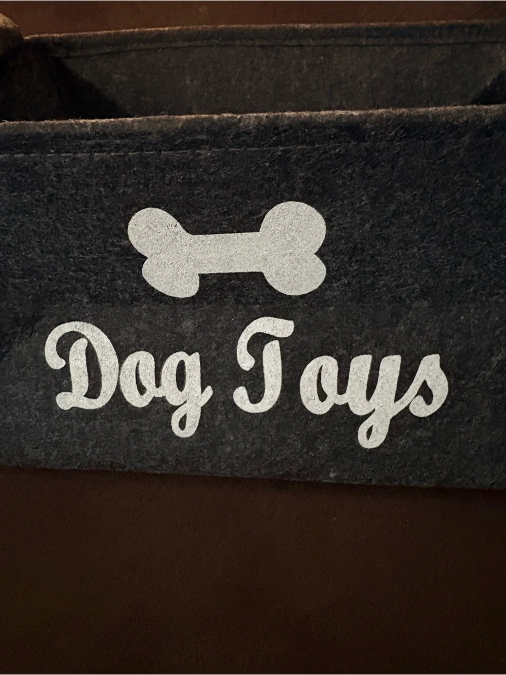 BRAND NEW Gray Felt Dog Toy Storage Bin - Stylish Organizer